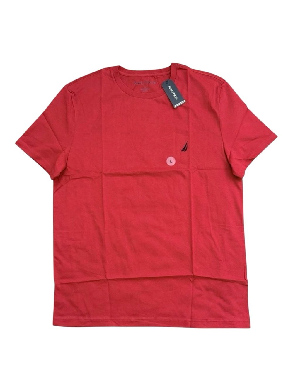 Nautica Men's NWT Red Crewneck Cotton T-Shirt Large